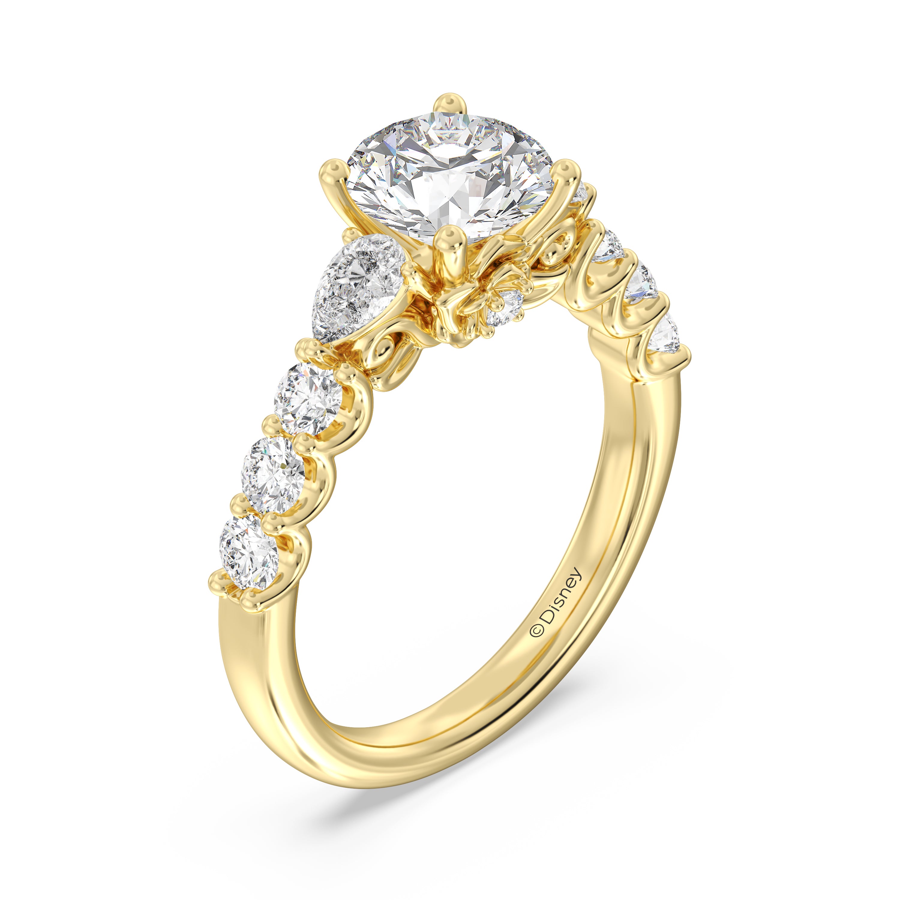 Disney's Belle Inspired 2 CTTW Round Cut Lab Grown Diamond Gallery ...