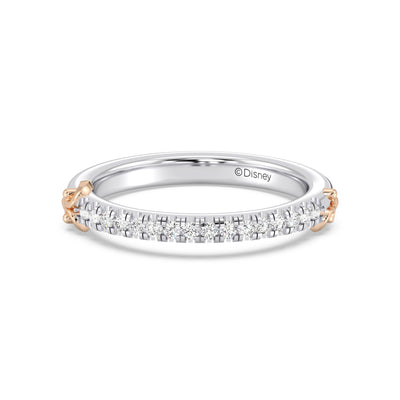 Enchanted Star 14K White and Rose Gold With 1/5 CTTW Lab Grown Diamonds, Majestic Princess Wedding Band