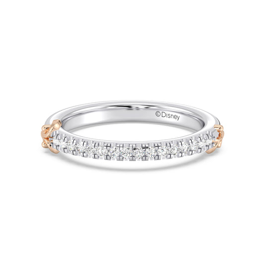 Enchanted Star 14K White and Rose Gold With 1/5 CTTW Lab Grown Diamonds, Majestic Princess Wedding Band