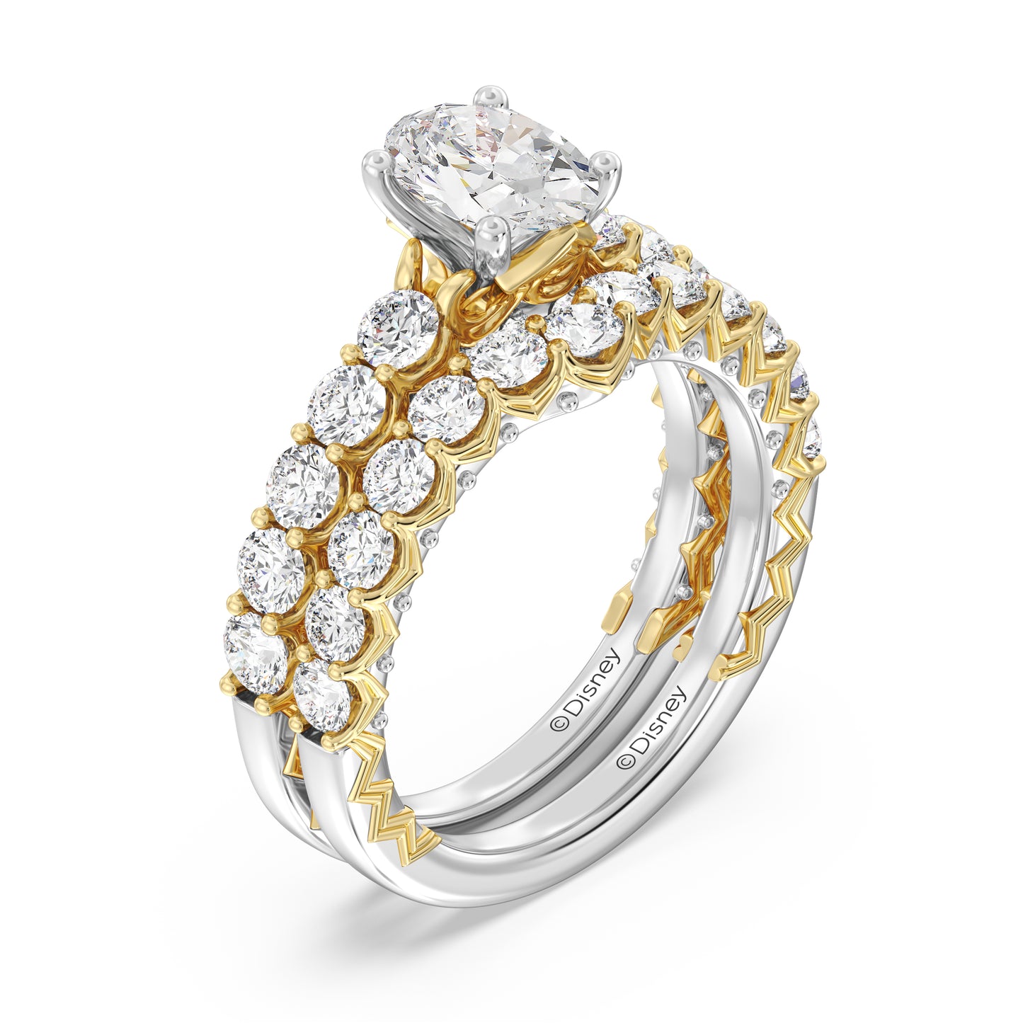 Enchanted Star 14K Gold With 3/4 CTTW Lab Grown Diamonds, Disney's Aurora Wedding Band