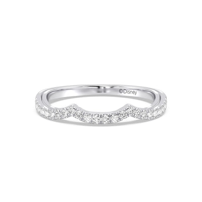 Enchanted Star 14K White and Rose Gold With 1/4 CTTW Lab Grown Diamonds, Disney's Belle Wedding Band