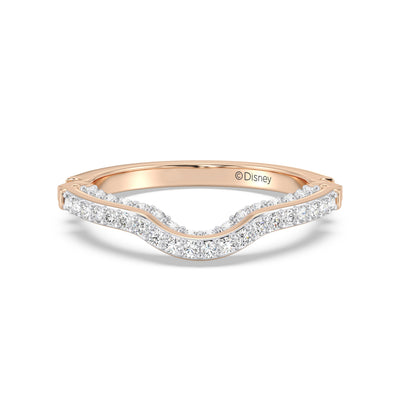 Enchanted Star 14K Rose Gold With 5/8 CTTW Lab Grown Diamonds, Disney's Aurora Wedding Band