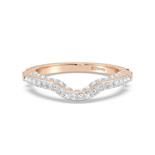 Enchanted Star 14K Rose Gold With 5/8 CTTW Lab Grown Diamonds, Disney's Aurora Wedding Band