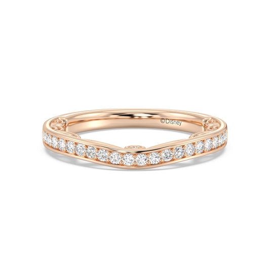 Enchanted Star 14K Gold With 1/4 CTTW Lab Grown Diamonds, Disney's Cinderella Wedding Band