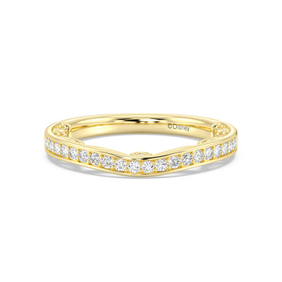 Enchanted Star 14K Gold With 1/4 CTTW Lab Grown Diamonds, Disney's Cinderella Wedding Band