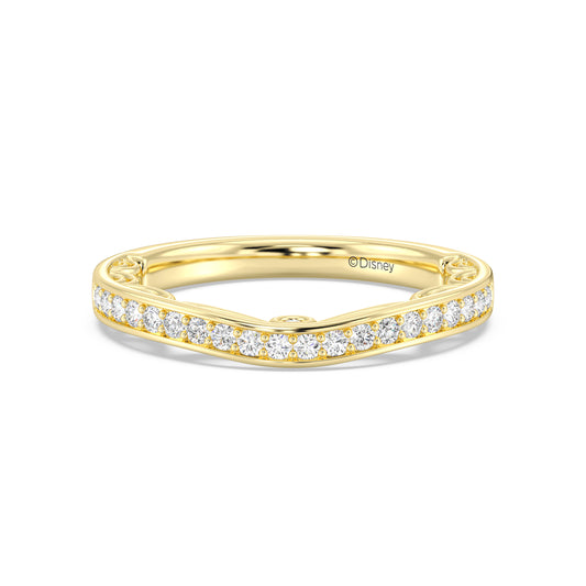 Enchanted Star 14K Gold With 1/4 CTTW Lab Grown Diamonds, Disney's Cinderella Wedding Band