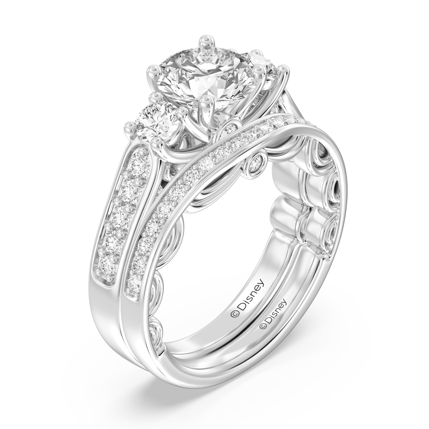 Enchanted Disney Fine Jewelry Cinderella Wedding Band