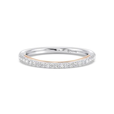 Enchanted Star 14K White and Rose Gold With 1/5 CTTW Lab Grown Diamonds, Disney's Aurora Wedding Band