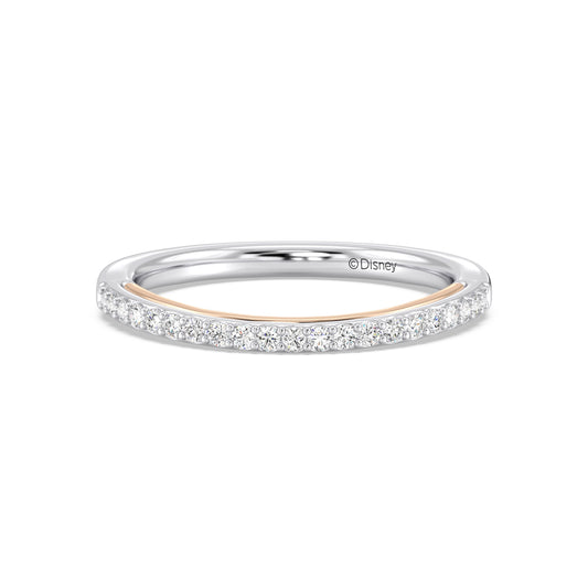Enchanted Star 14K White and Rose Gold With 1/5 CTTW Lab Grown Diamonds, Disney's Aurora Wedding Band