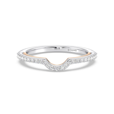 Enchanted Star 14K White and Rose Gold With 1/5 CTTW Lab Grown Diamonds, Disney's Ariel Wedding Band