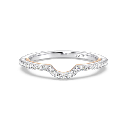 Enchanted Star 14K White and Rose Gold With 1/5 CTTW Lab Grown Diamonds, Disney's Ariel Wedding Band