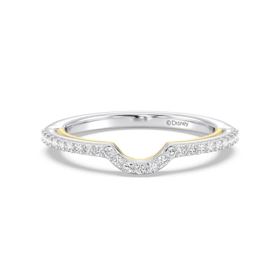 Enchanted Star 14K White and Rose Gold With 1/5 CTTW Lab Grown Diamonds, Disney's Ariel Wedding Band