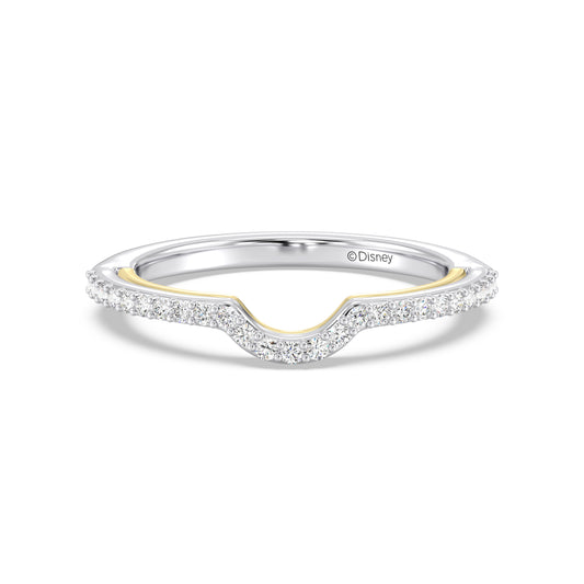 Enchanted Star 14K White and Rose Gold With 1/5 CTTW Lab Grown Diamonds, Disney's Ariel Wedding Band
