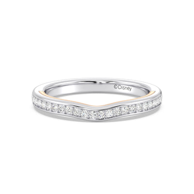 Enchanted Star 14K White and Rose Gold With 1/5 CTTW Lab Grown Diamonds, Disney's Aurora Wedding Band