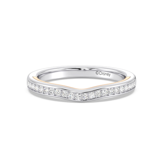 Enchanted Star 14K White and Rose Gold With 1/5 CTTW Lab Grown Diamonds, Disney's Aurora Wedding Band