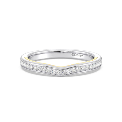 Enchanted Star 14K White and Rose Gold With 1/5 CTTW Lab Grown Diamonds, Disney's Aurora Wedding Band
