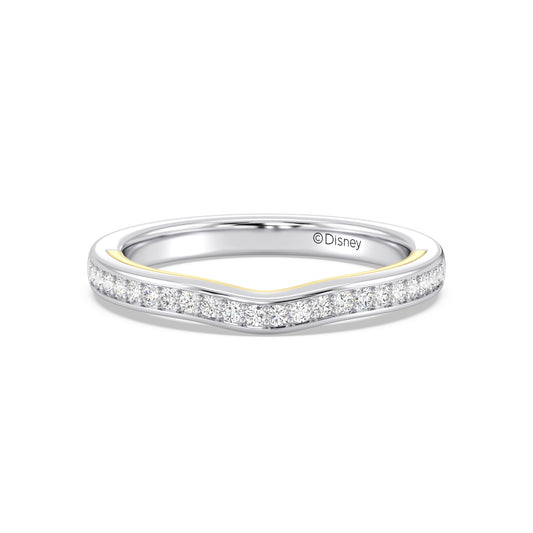 Enchanted Star 14K White and Rose Gold With 1/5 CTTW Lab Grown Diamonds, Disney's Aurora Wedding Band