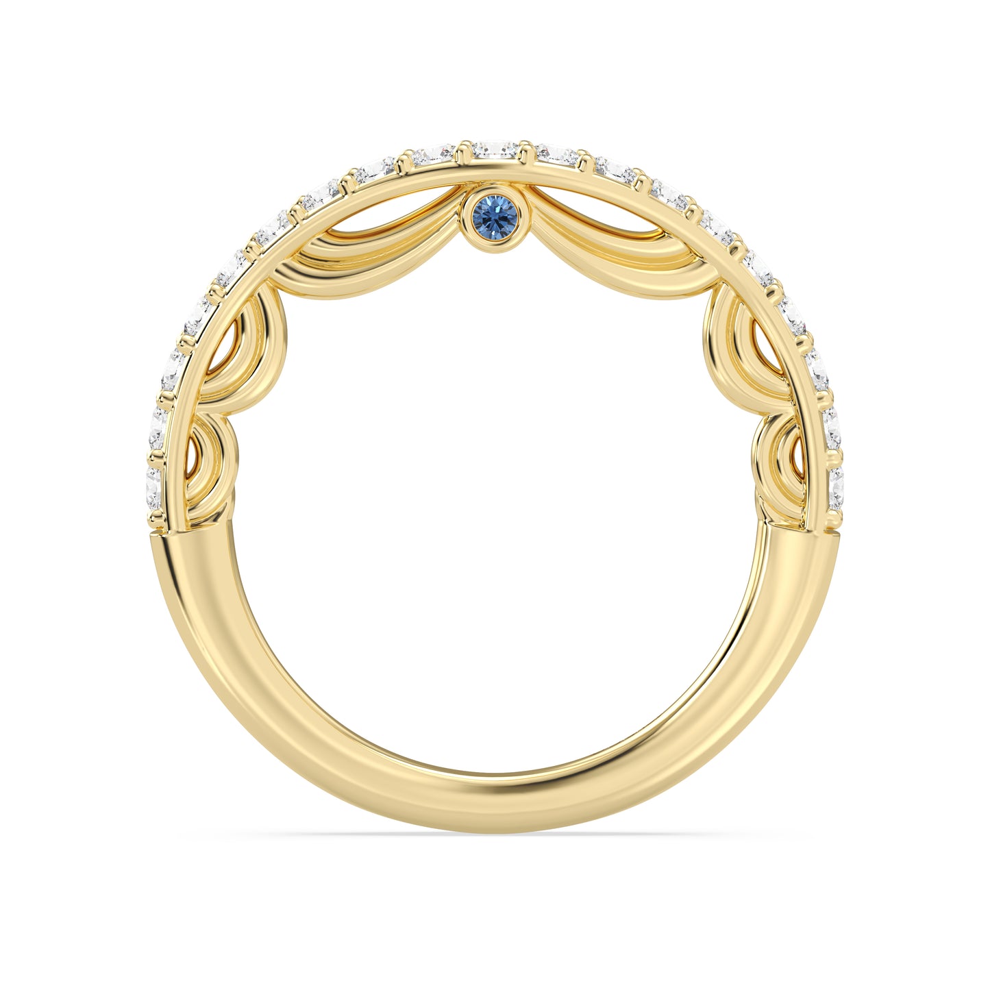 Enchanted Star 14K Gold With 3/8 CTTW Lab Grown Diamonds, Disney's Cinderella Wedding Band