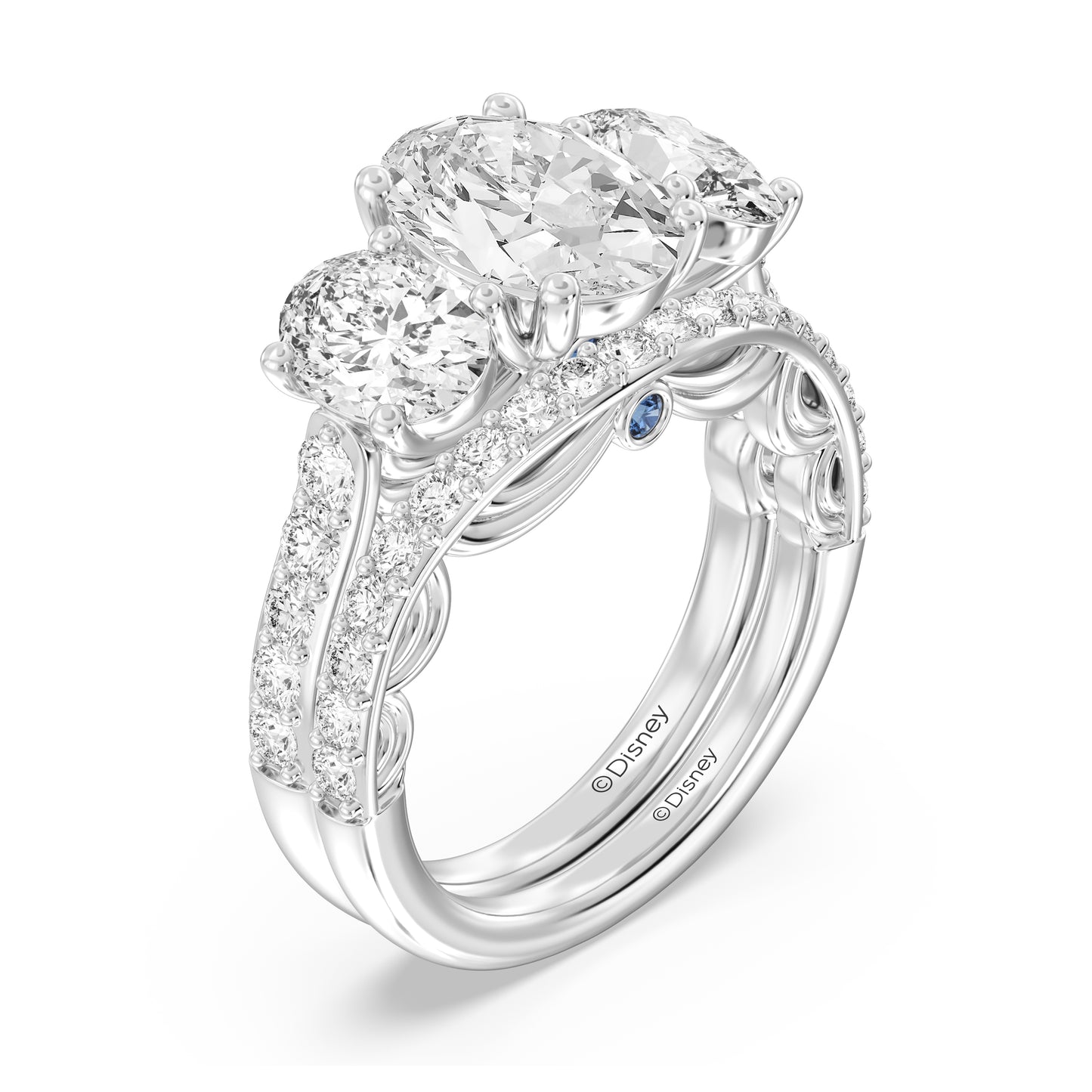Enchanted Star 14K Gold With 3/8 CTTW Lab Grown Diamonds, Disney's Cinderella Wedding Band