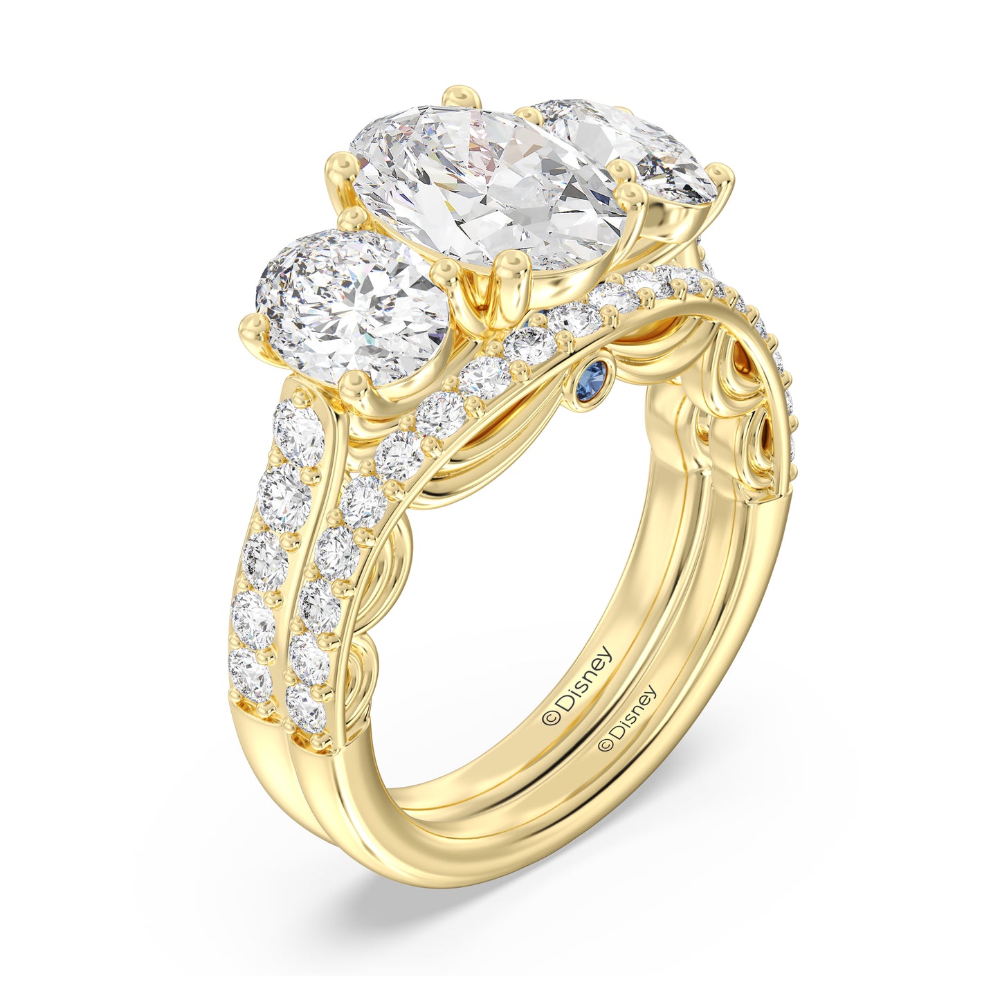 Enchanted Star 14K Gold With 3/8 CTTW Lab Grown Diamonds, Disney's Cinderella Wedding Band