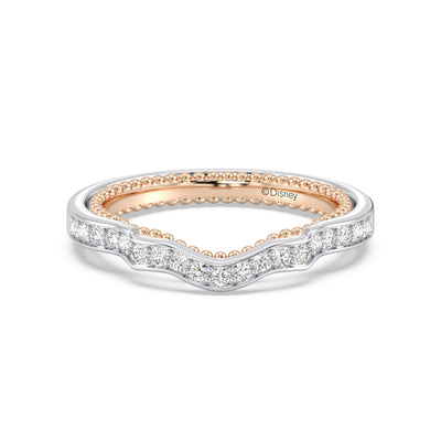 Enchanted Star 14K White and Yellow Gold With 1/4 CTTW Lab Grown Diamonds, Disney's Cinderella Wedding Band