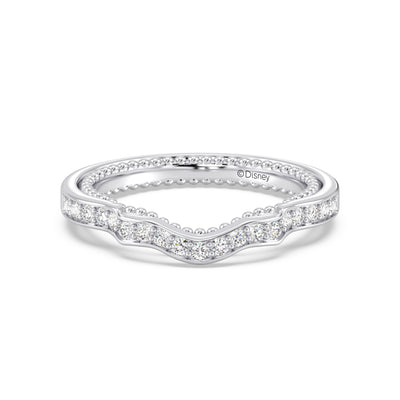 Enchanted Star 14K White and Yellow Gold With 1/4 CTTW Lab Grown Diamonds, Disney's Cinderella Wedding Band