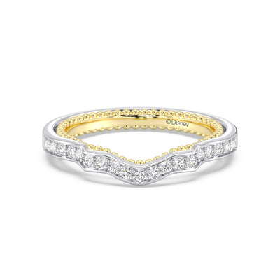 Enchanted Star 14K White and Yellow Gold With 1/4 CTTW Lab Grown Diamonds, Disney's Cinderella Wedding Band