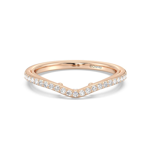 Enchanted Star 14K Gold With 1/5 CTTW Lab Grown Diamonds, Disney's Belle Wedding Band