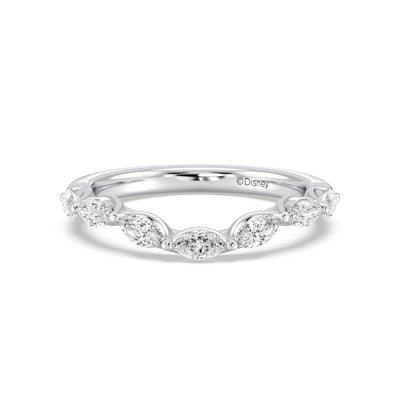 Enchanted Star 14K White and Rose Gold With 5/8 CTTW Lab Grown Diamonds, Disney's Belle Wedding Band