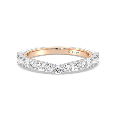 Enchanted Star 14K White and Rose Gold With 3/4 CTTW Lab Grown Diamonds, Disney's Jasmine Wedding Band