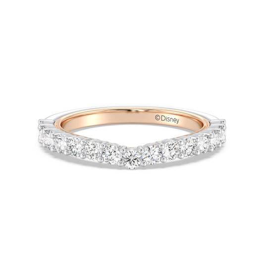 Enchanted Star 14K White and Rose Gold With 3/4 CTTW Lab Grown Diamonds, Disney's Jasmine Wedding Band