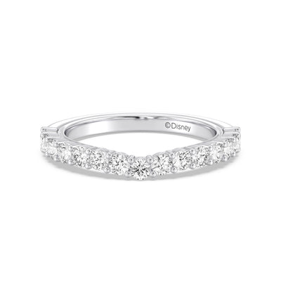 Enchanted Star 14K White and Rose Gold With 3/4 CTTW Lab Grown Diamonds, Disney's Jasmine Wedding Band