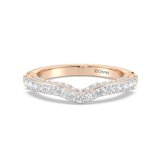Enchanted Star 14K Rose Gold With 5/8 CTTW Lab Grown Diamonds, Disney's Aurora Wedding Band