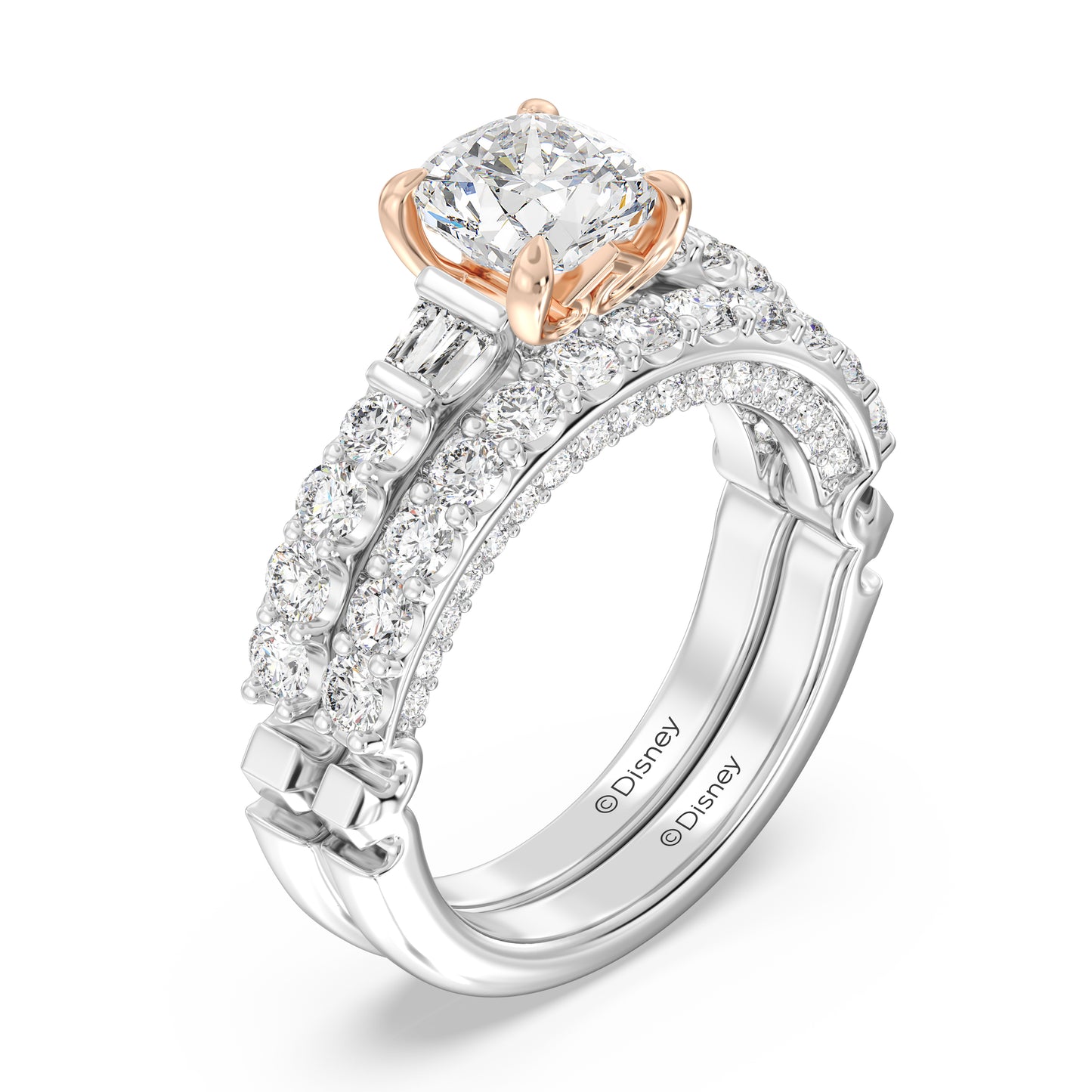 Enchanted Star 14K Gold With 7/8 CTTW Lab Grown Diamonds, Disney's Aurora Wedding Bands