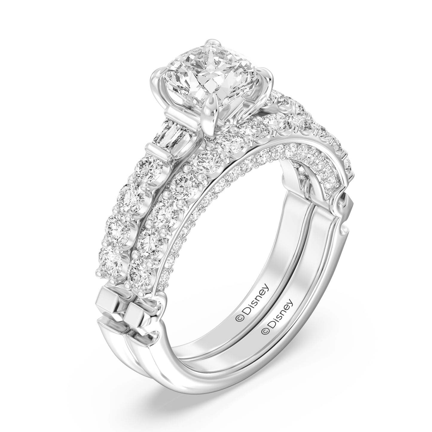 Enchanted Star 14K Gold With 7/8 CTTW Lab Grown Diamonds, Disney's Aurora Wedding Bands