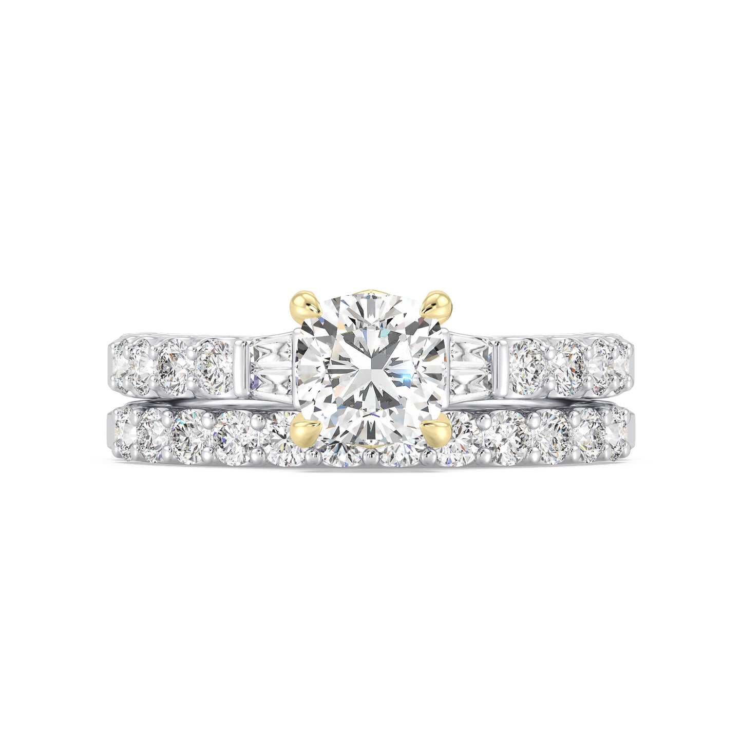 Enchanted Star 14K Gold With 7/8 CTTW Lab Grown Diamonds, Disney's Aurora Wedding Bands