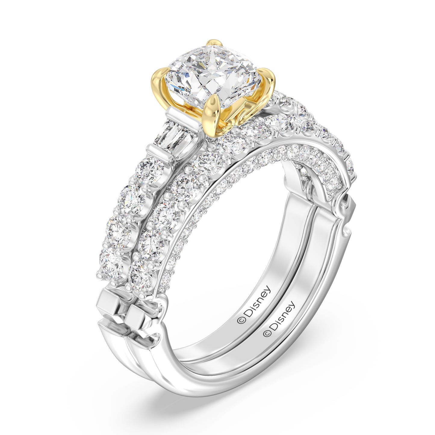 Enchanted Star 14K Gold With 7/8 CTTW Lab Grown Diamonds, Disney's Aurora Wedding Bands