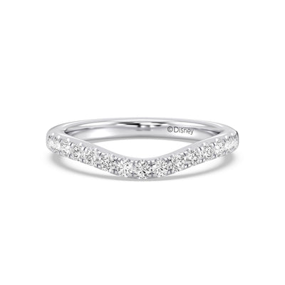 Enchanted Star 14K White Gold With 3/8 CTTW Lab Grown Diamonds, Disney's Cinderella Wedding Band