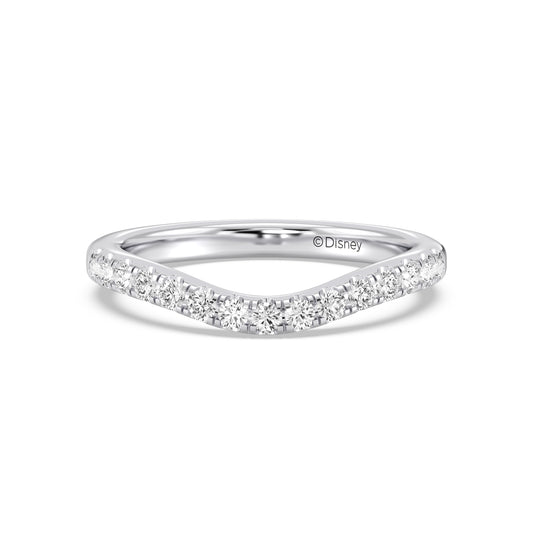 Enchanted Star 14K White Gold With 3/8 CTTW Lab Grown Diamonds, Disney's Cinderella Wedding Band