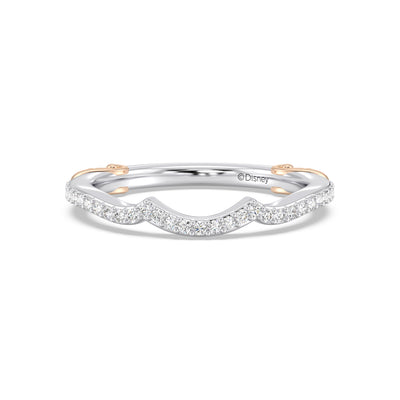 Enchanted Star 14K White and Rose Gold With 1/5 CTTW Lab Grown Diamonds, Disney's Belle Wedding Band