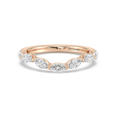 Enchanted Star 14K Gold With 5/8 CTTW Lab Grown Diamonds, Disney's Belle Wedding Band