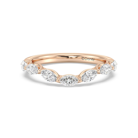 Enchanted Star 14K Gold With 5/8 CTTW Lab Grown Diamonds, Disney's Belle Wedding Band