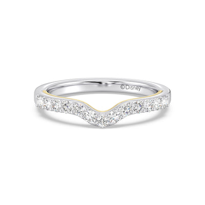 Enchanted Star 14K White and Rose Gold With 3/8 CTTW Lab Grown Diamonds, Disney's Belle Wedding Band