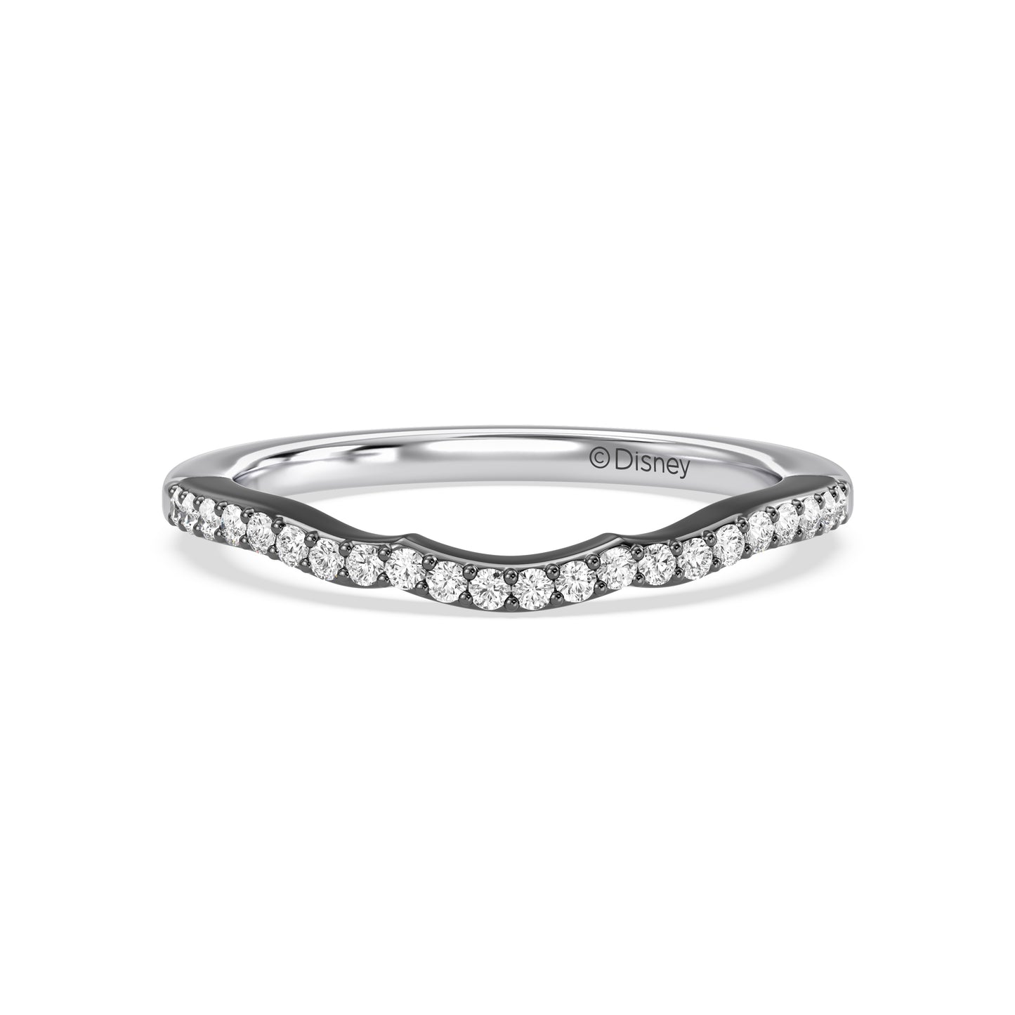 Enchanted Star 14K Gold and Black Rhodium with 1/5 CTTW Lab Grown Diamond, Disney's Ursula Wedding Band