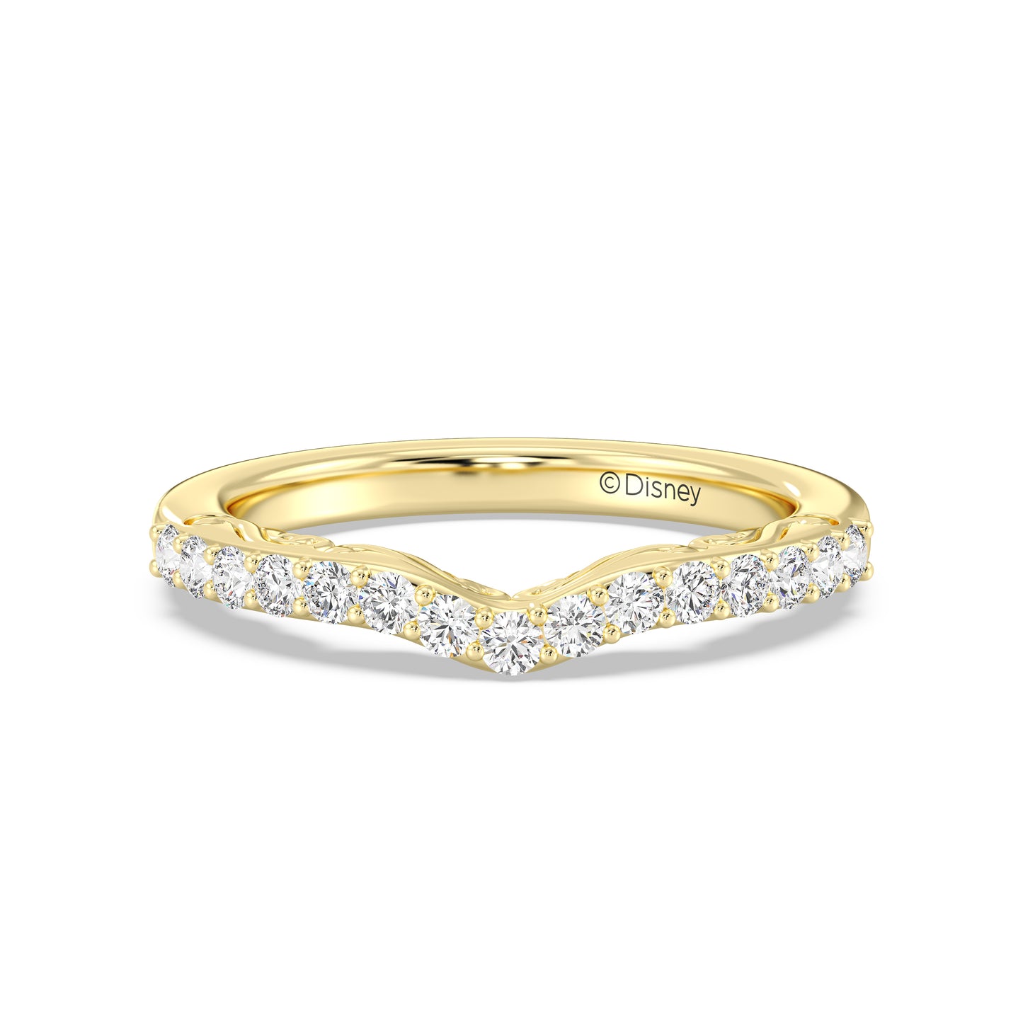 Enchanted Star 14K Gold With 3/8 CTTW Lab Grown Diamonds, Disney's Ariel Wedding Band