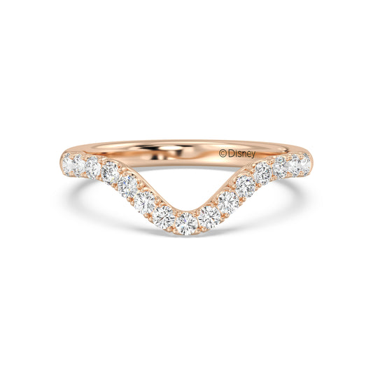 Enchanted Star 14K Gold With 3/8 CTTW Lab Grown Diamonds, Disney's Belle Wedding Band