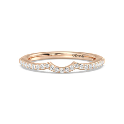Enchanted Star 14K Gold With 1/5 CTTW Lab Grown Diamonds, Disney's Belle Wedding Band
