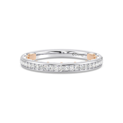 Enchanted Star 14K White and Rose Gold With 1/5 CTTW Lab Grown Diamonds, Disney's Ariel Wedding Band