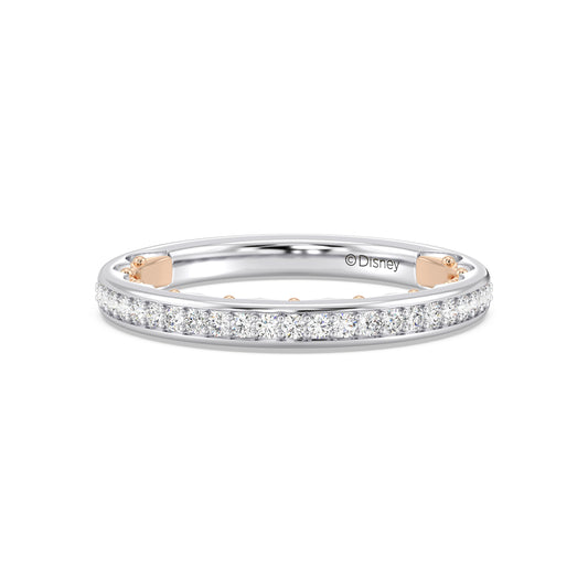 Enchanted Star 14K White and Rose Gold With 1/5 CTTW Lab Grown Diamonds, Disney's Ariel Wedding Band