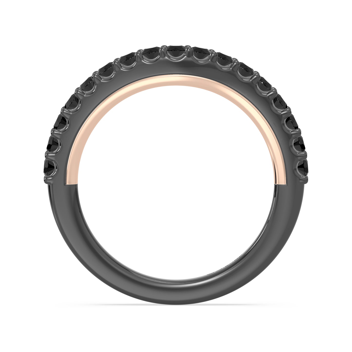 Enchanted Star 14K Gold and Black Rhodium with 3/4 CTTW Black Spinel, Disney's Ursula Wedding Band